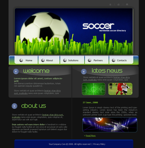 Soccer Website Template