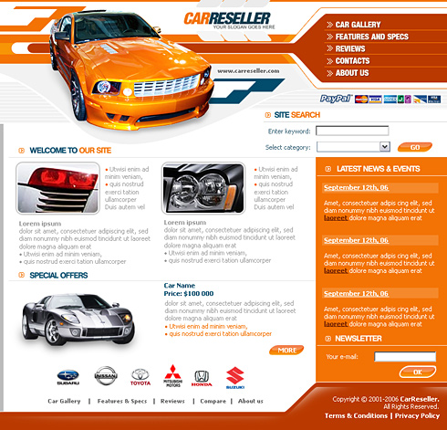 Website Template Car