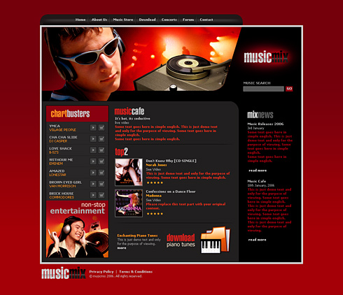2451 Music Website Templates DreamTemplate