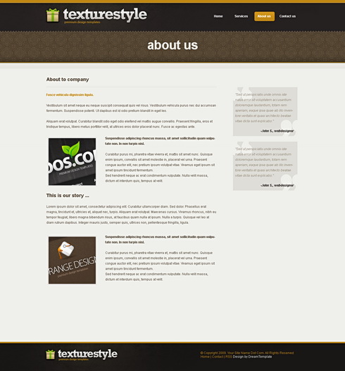 TextureStyle - CSS Template - Personal CSS Templates - CSS Templates ...