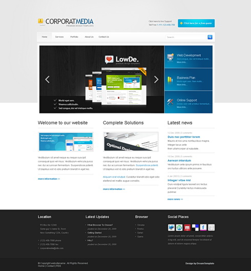 CorporateMedia - Webpage Template - Corporate CSS Templates - CSS ...