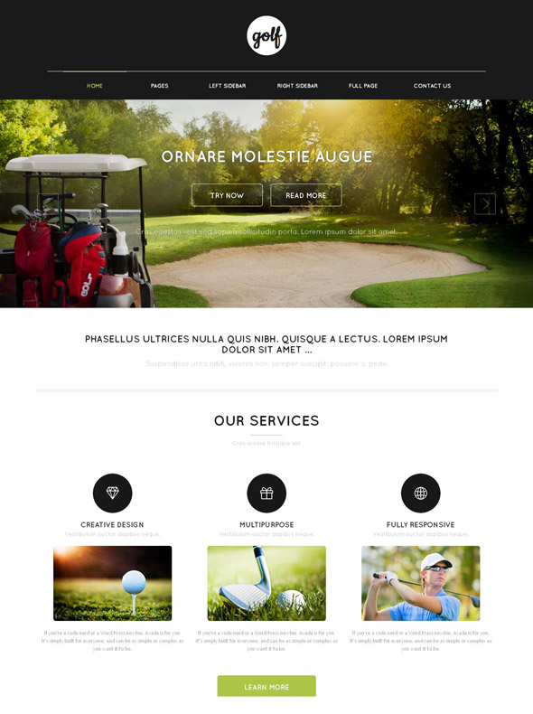 Golf Website Template Golf Sports DreamTemplate