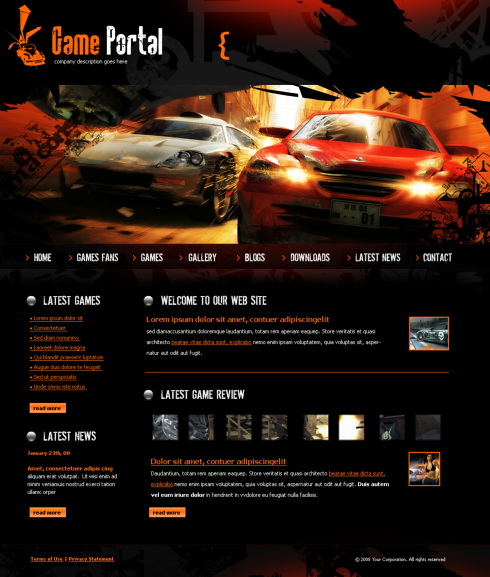 Gaming Website Template  Website template, Html website templates, Portal  website