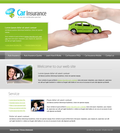 Car Insurance Website Template - 6155 - Cars ...