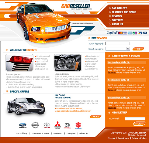 Car Reseller Web Template 0620 Cars Transportation Website