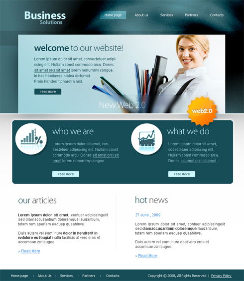 Business Trade Web Template 3647 Clean Corporate Website