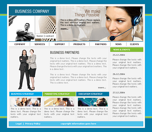 Call Center Web Template 0401 Clean Corporate Website Templates