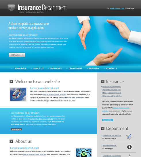 Insurance Department Website Template - 6176 - Clean ...