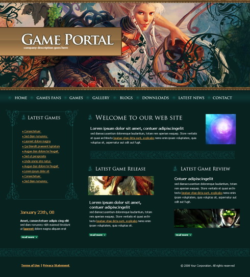 Game Portal Web Template - 4252 - Games & Fun - Website Templates -  DreamTemplate