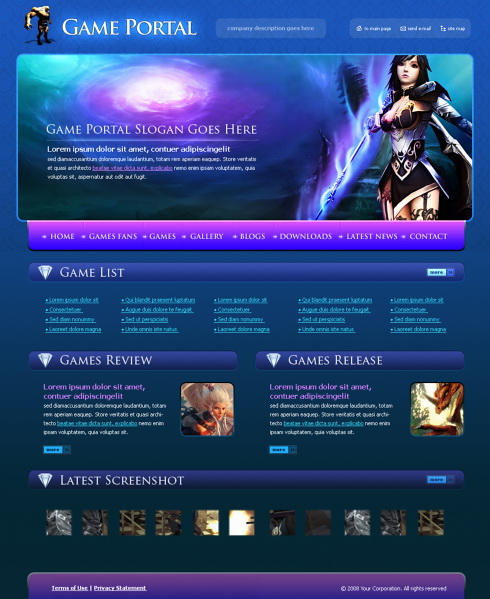 Game Portal Web Template - 4252 - Games & Fun - Website Templates -  DreamTemplate