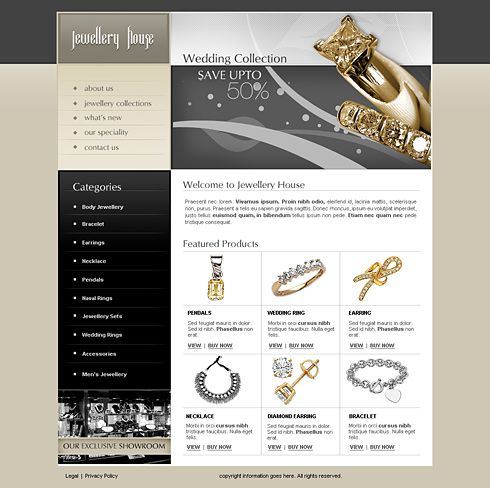 Jewelry House Web Template 2443 Jewelry Website Templates