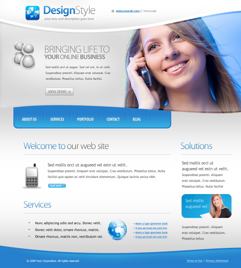 Html Template For Sms Website