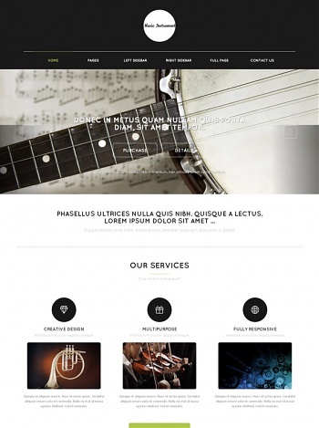 one page music website template free