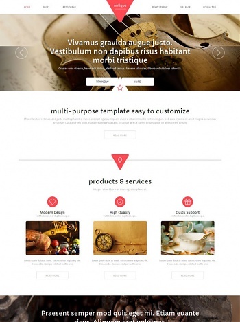 Antique - Website Templates - DreamTemplate
