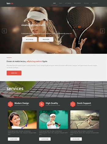 Tennis Website Templates DreamTemplate