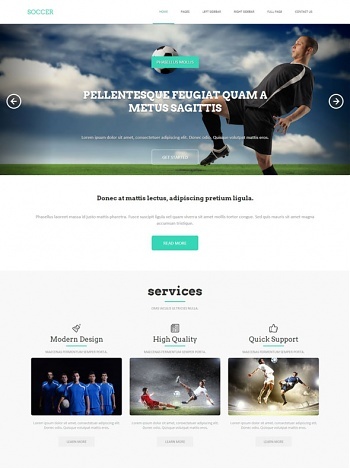 Soccer - Sports - Website Templates - DreamTemplate